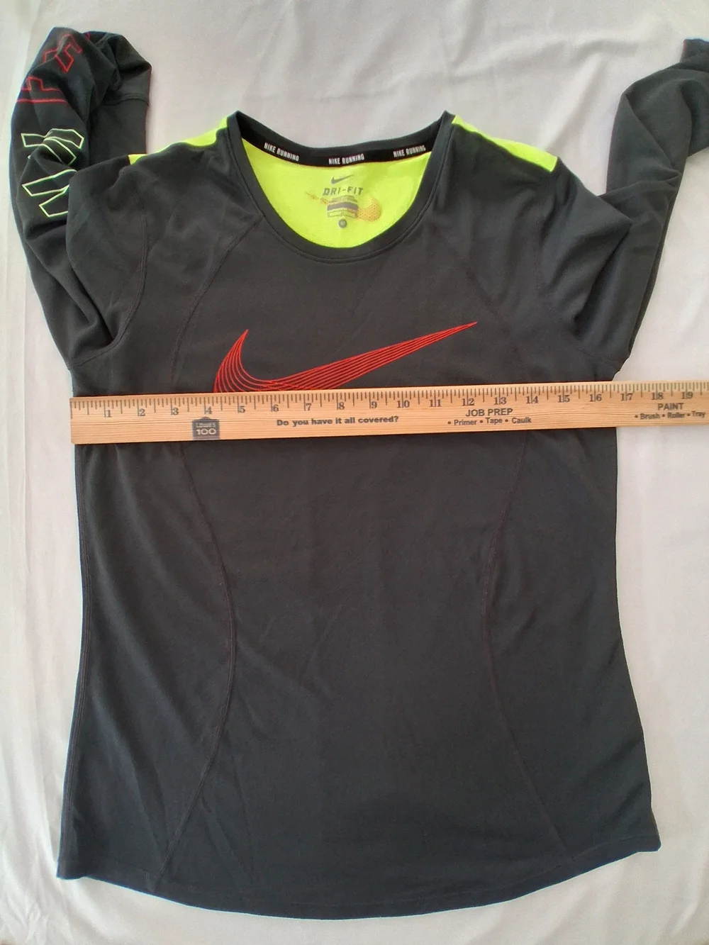 Nike Dri-FIT Running Long Sleeve Tee Olive Green, Neon  Size Medium